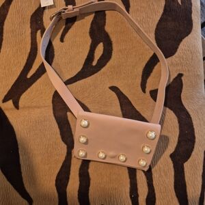 Elegant Pink Belt Bag with Pearl Accents